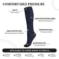 thumbnail image 3 of Lsque Navy Dark Blue Pattern Sport Compression Socks for Men & Women 15-20 mmHg Knee High Nurse Pregnant Running Medical and Travel Athletic, 3 of 6