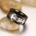 thumbnail image 4 of 10mm Matte Finished Stainless Steel Black Plated Band Men Wedding Ring Size 7-12, 4 of 6