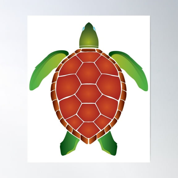 Sea Turtle Sticker Poster Wall Art, Modern Wall Decor For Living Room Bedroom, 12x18 UNFRAMED