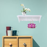 Yongwei White Wall Shelves with Hooks and Decorative Hanging Rack