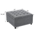 thumbnail image 6 of S-HOME Classic Tufted Design Storage Ottoman With Nailhead Trim 30 Inch Square Upholstered Footstool For Living Room Or Bedroom Decor, Light Gray, 6 of 11
