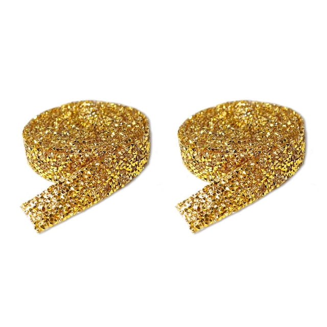 Yuarrent Pegatinas ostentosas, decoración de cristal de resina, cuentas de decoración, tira adhesiva de fusión en caliente para adorno de automóvil, Tipo 2 2 cm de ancho 2piezas Yuarrent CBP374129