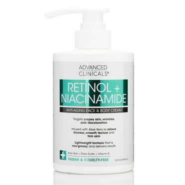 Advanced Clinicals Retinol   Niacinamide Anti Aging Face & Body Cream 15 fl oz