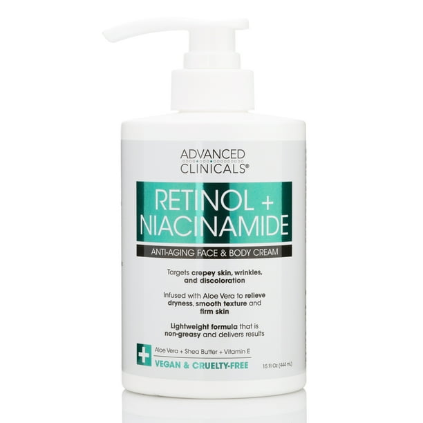 Advanced Clinicals Retinol + Niacinamide Anti Aging Face & Body Cream ...