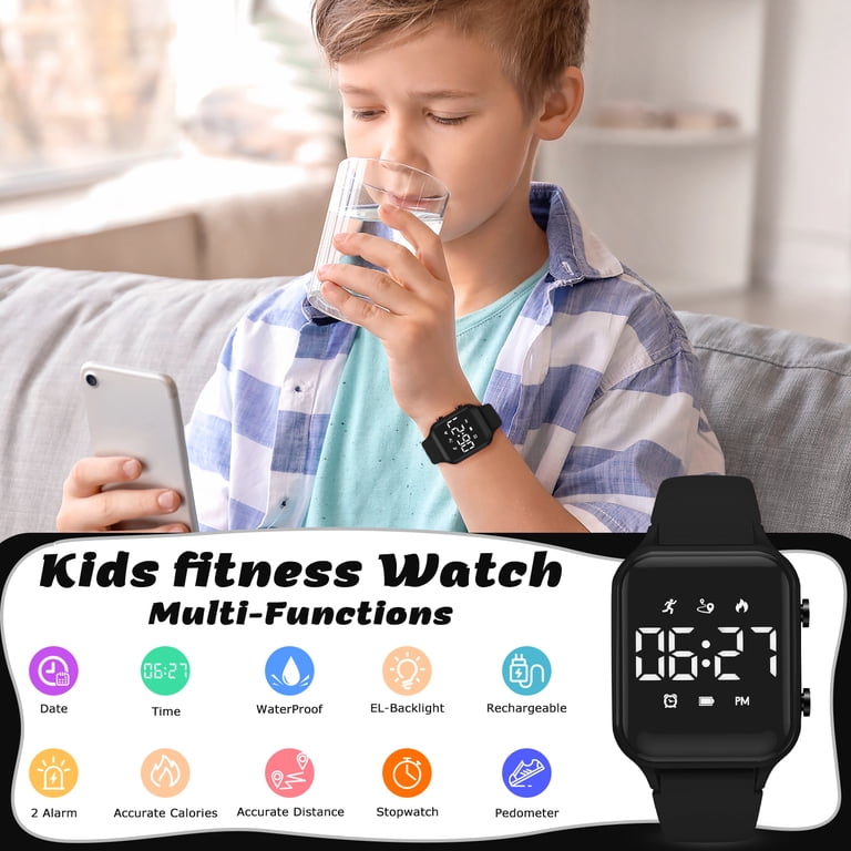 Bomieux Kids Digital Sport Watch with Pedometer and Vibration Alarm photo 2