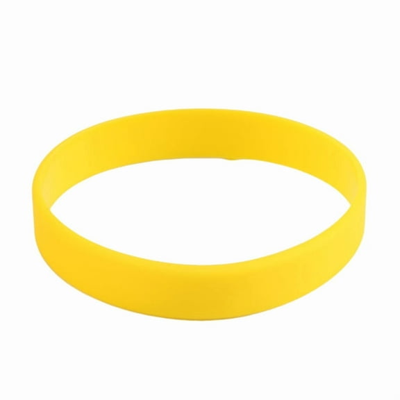Fashion Silicone Rubber Elasticity Wristband Wrist Band Cuff Bracelet Bangle Yellow
