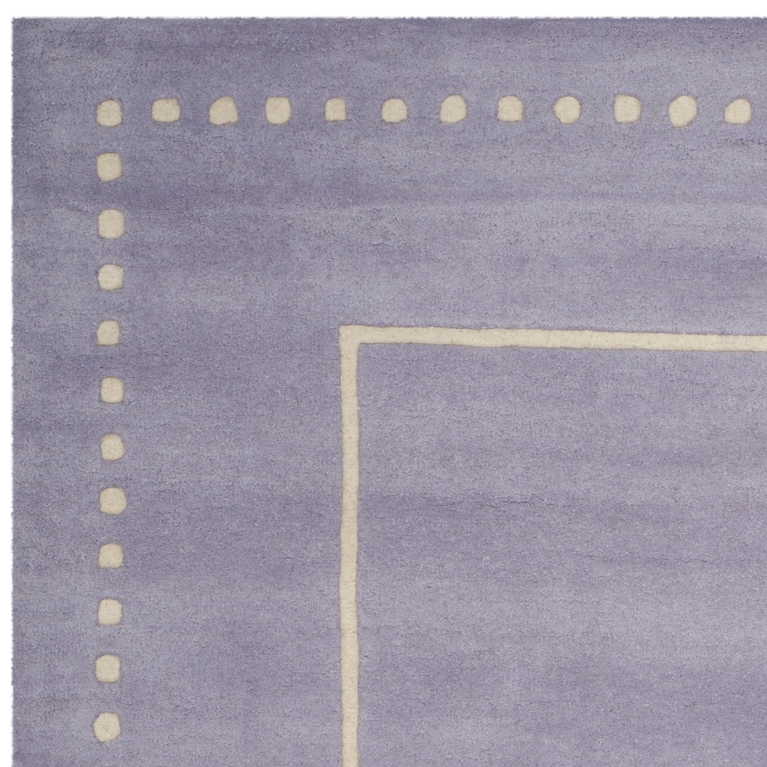SAFAVIEH Bella Danita Plain Dotted Bordered Wool Area Rug, Lavender/Ivory, 9' x 12'