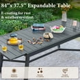 thumbnail image 6 of SUMMIT LIVING 9-Piece Outdoor Patio Dining Set with 84" Large Outdoor Extendable Table and Swivel Textilene Chairs for 6-8 People, Black & Light Gray, 6 of 12