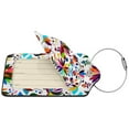 thumbnail image 2 of Disketp 4 Pcs Luggage Tag For Suitcase,Mexican Bright Style Leather Baggage Tag With Stainless Steel Loop Privacy Cover For Women Men Girls, 2 of 5