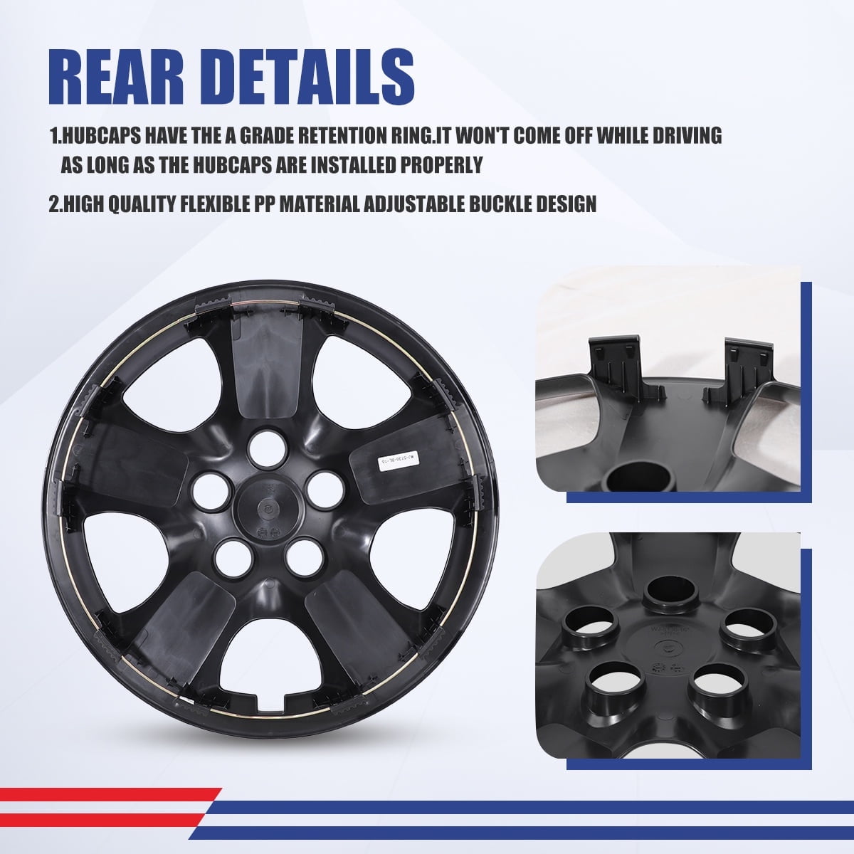4 Pack 16" Hubcaps Wheel Rims Cover for 2008-2015 Nissan Rogue/Rogue Select Compatible with Steel Wheels Snap on Installation PP Material,Black Lacquer