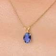thumbnail image 3 of Gem Stone King 10K Yellow Gold Blue Iolite Pendant Necklace for Women | 0.65 Cttw | Gemstone Birthstone | Oval Checkerboard 7X5MM | With 18 inch Chain, 3 of 6
