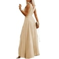 thumbnail image 3 of PALACLOTH Women Deep V-neck Split Drawstring Spaghetti Strap Elegant Party Dress, 3 of 6