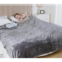 Superjoe Electric Blankets King Size Heated Blanket 100'' x 90'' King Blanket with Dual Controllers, 10 Heat Settings, Auto-off Timer, Gray Warm Gifts