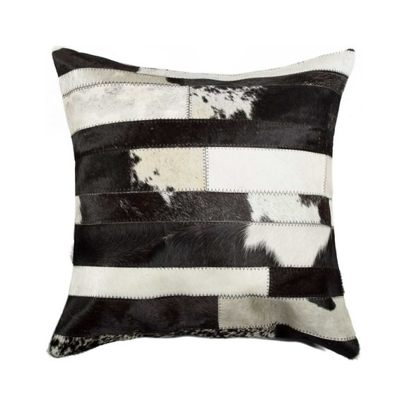 18" x 18" x 5" Madrid White Torino Kobe Cowhide  Pillow