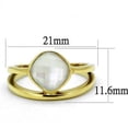 thumbnail image 3 of Gold Womens Ring Anillo Para Mujer Stainless Steel Ring with Precious Stone Conch in White, 3 of 5