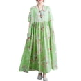 thumbnail image 1 of Vestido suelto de mujer con bolsillos Vestido de playa informal de manga corta con estampado vi CACAGOO Vestido, 1 of 7