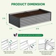 thumbnail image 2 of Gymojoy Outdoor Metal Raised Garden Bed,6x3x2ft Planter Box for Vegetables,Flowers,Herbs,Dark Grey, 2 of 11