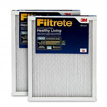 filtrete 16x25x1, ac furnace air filter, mpr 1900, healthy living ultimate allergen, 2-pack