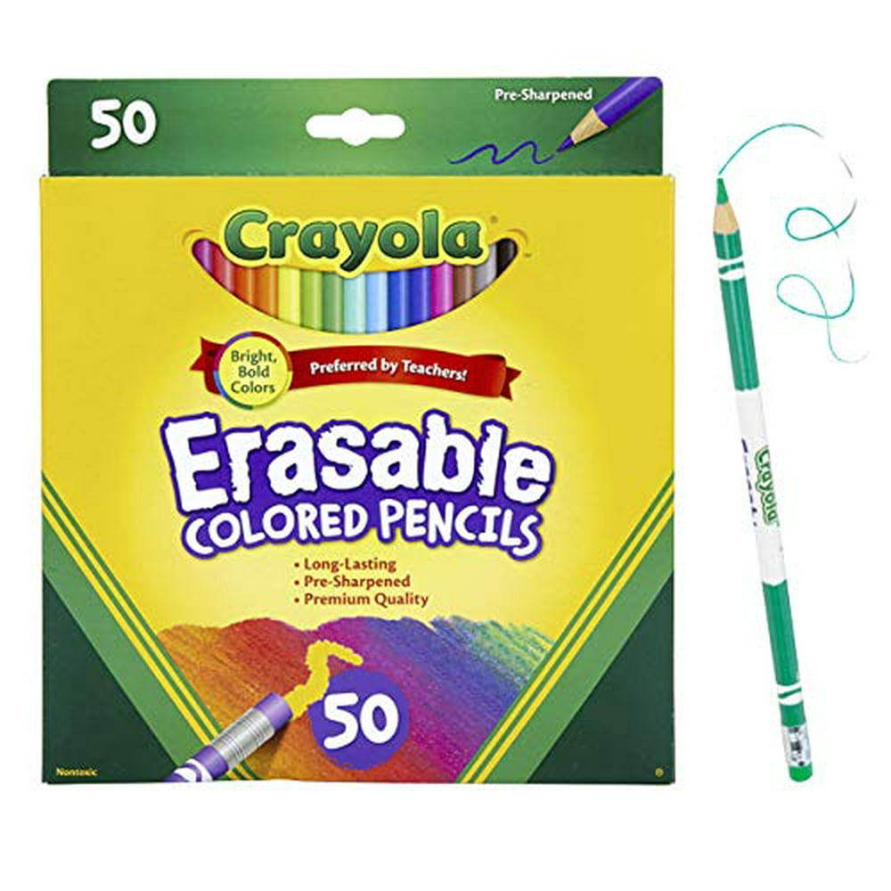 Crayola Erasable Colored Pencils 50 Count Art Supplies Kids Gifts 