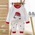 thumbnail image 2 of TOWED22 2 Piece Toddler Baby Girl Boy Fall Winter Clothes Long Sleeve Sweatshirt Tops Elastic Waist Pants Cute Print Outfits Clothing Set(Red,6-12 M), 2 of 5