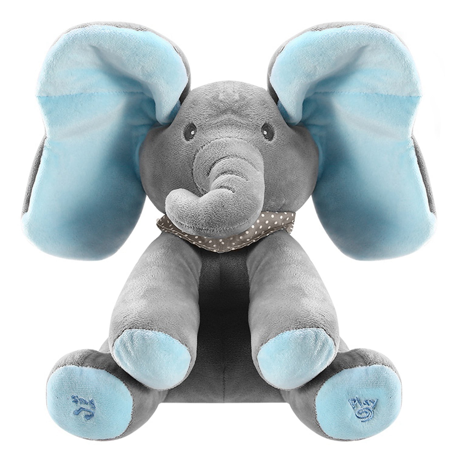 12" Plush Stuffed Elephant Doll  Peek-a-Boo Elephant  Talking  Singing 