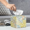 thumbnail image 6 of Naloa Boho Tissue Box CoverLeather Tissue Holder Square Facial Tissue Case Facial Paper Organizer Dispenser for Bathroom, Vanity Countertop, Tabletop, Car, 6 of 8