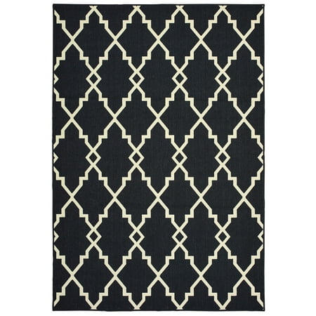 Diagonal Accent - Moretti Parker Area Rugs - 7763K Contemporary Black Diagonal Jagged Lines Angled Rug