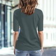 thumbnail image 4 of Sanbonepd T Shirts for Women Short Sleeve Boat Neck Ruched Side Slim Fit Basic Casual T Shirts Summer Tee Tops Plain Shirt Black, 4 of 9
