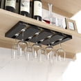 thumbnail image 1 of Wine Glass Rack Under Cabinet, Hanging Stemware Rack, Stemware Storage Hanger with 4 Rows Metal Bar Shelves, 1 of 3