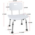 Everyday Essentials Adjustable Height Bath Shower Tub Bench Chair with