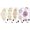 Ivory+Purple, variant on 5 count Plastic Flower Headbands Floral Hair Bands Hoops Accessories