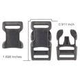 thumbnail image 3 of 10 - Country Brook Design® 5/8 inch Black Contoured Side Release Buckle & Wide Mouth Triglide Set, 3 of 4