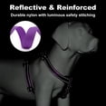 thumbnail image 6 of Plutus Pet Adjustable No Pull Dog Harness with Leather Accents, Heavy Duty Reflective Nylon Vest for Training, Hiking, Easy Walk Harness for Small, Medium, Large Dogs (Purple, XL), 6 of 8