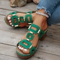 thumbnail image 3 of Slides Sandals for Women Trendy Cutout Open Toe Heels Comfortable Orthopedic Shoes Casual Platform Slip on Summer Dress Shoes Green Size 8.5, 3 of 8