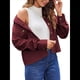 thumbnail image 2 of Chaquetas de con Botones para Mujer, Camisetas de Larga, Tendencia 2025 Vino Tinto XL, 2 of 8
