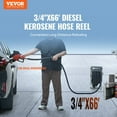 thumbnail image 4 of Extra Long 66' Retractable Diesel Fuel Hose Reel, 3/4" NBR Rubber Hose, Heavy-Duty Carbon Steel Construction with Automatic Nozzle, 300PSI for Aircraft/Ship/Vehicle/Tank Truck Refueling, 4 of 10
