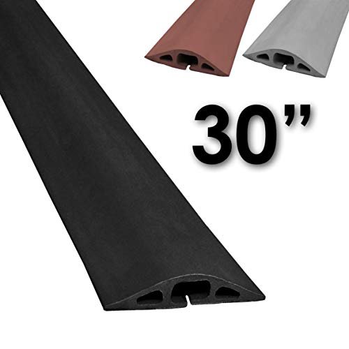 Electiducto D -2 Cubierta del cable del conducto de goma - Protector de cable de piso negro de 30 pulgadas (2.5 pies)