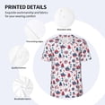 thumbnail image 3 of Zufioo Happy Columbus Day Print Men's Baseball Short Sleeve, Moisture Wicking Button-Down Hip Hop Tee-Large, 3 of 7