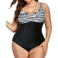 thumbnail image 2 of Zenbriele Womens Plus Size Ruched One Piece Swimsuits Tummy Control Bathing Suits Beach Swim Wear, 2 of 6