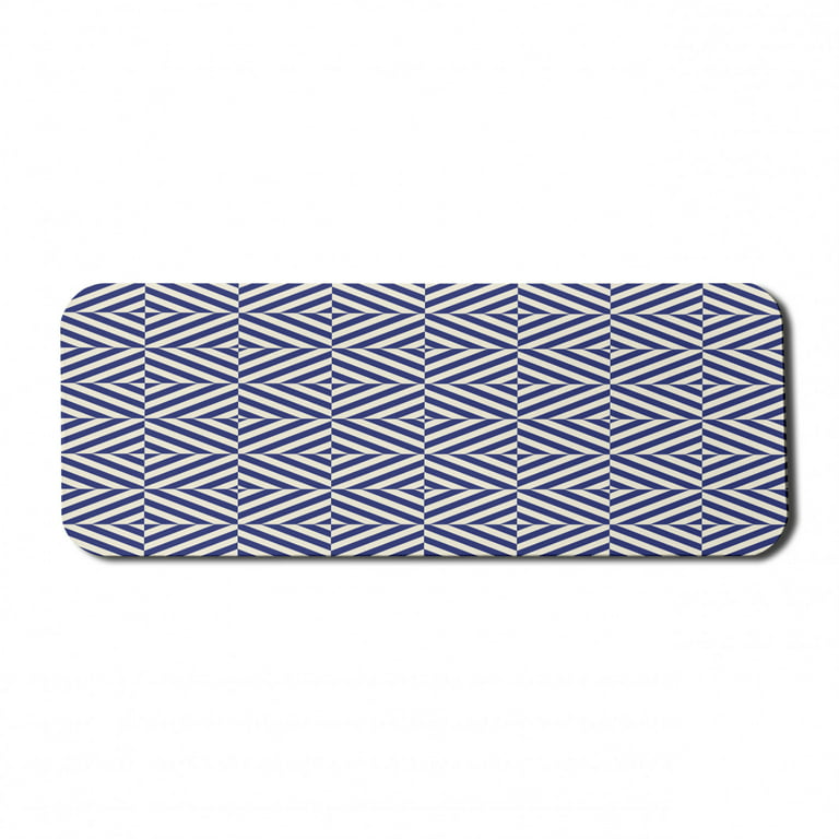 Navy Blue Computer Mouse Pad, Symmetrical and Asymmetrical Geometric  Pattern Design Image, Rectangle Non-Slip Rubber Mousepad Large, 31 x 12  Gaming