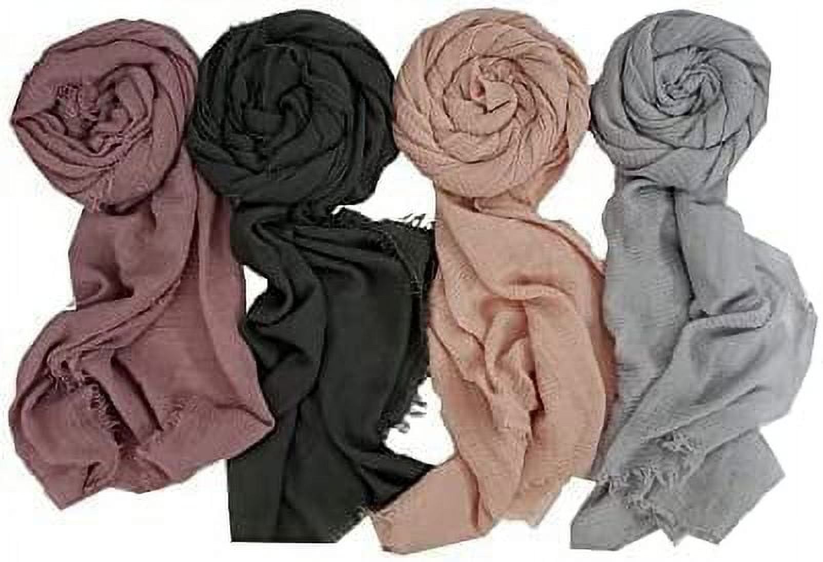 Nvzi Hijab Scarfs for Women Crinkle Cotton Scarf Lightweight