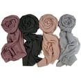 thumbnail image 2 of Nvzi Hijab Scarfs for Women Crinkle Cotton Scarf Lightweight Head wrap 4 PCs, 2 of 5