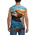thumbnail image 4 of Fotbe Colorful Underwater Sea Turtle Men's Camiseta sin Mangas Estampada para Hombres, Playera Casual para Gimnasio, Entrenamiento, Playa-Large, 4 of 7