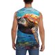 thumbnail image 4 of Fotbe Colorful Underwater Sea Turtle Men's Camiseta sin Mangas Estampada para Hombres, Playera Casual para Gimnasio, Entrenamiento, Playa-Small, 4 of 7