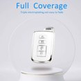 thumbnail image 7 of Key Fob Cover Compatible with Toyota Highlander Sequoia Avalon Camry Corolla RAV4 2012-2019 4 Button Keychain Case Holder Protector,White, 7 of 7