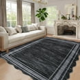 thumbnail image 2 of Geetinfly 10*13FT Area Rugs 1200Gsm 100% Polyester Rug 350Gsm Velvet Weight Pearl Velvet Washed Back Folded Imitation Print Carpet - Modern - Plain Black tone, 2 of 8