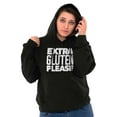 thumbnail image 4 of Extra Gluten Please Foodie Love Carbs Unisex Plus Fleece Graphic Hoodie Brisco Brands 5X, 4 of 5