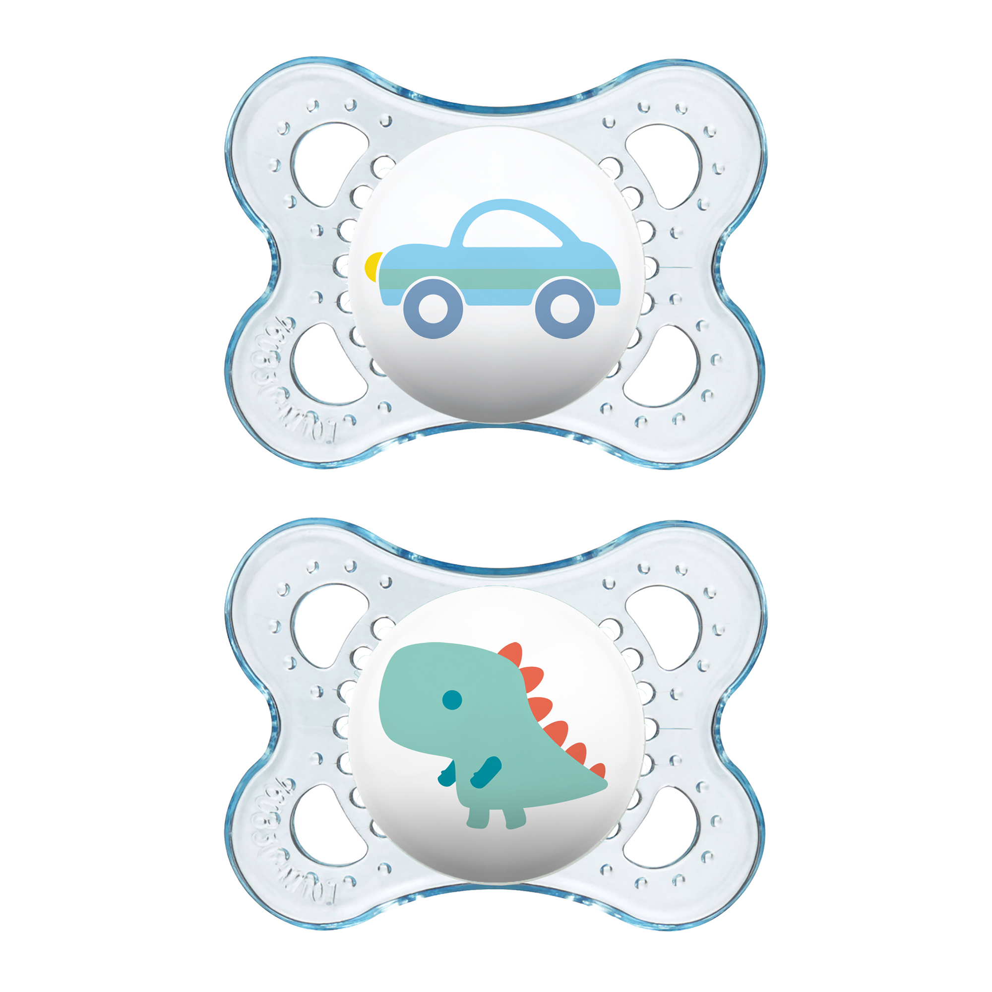 MAM Clear Pacifier, 06 Months, Boy, 2 Pack