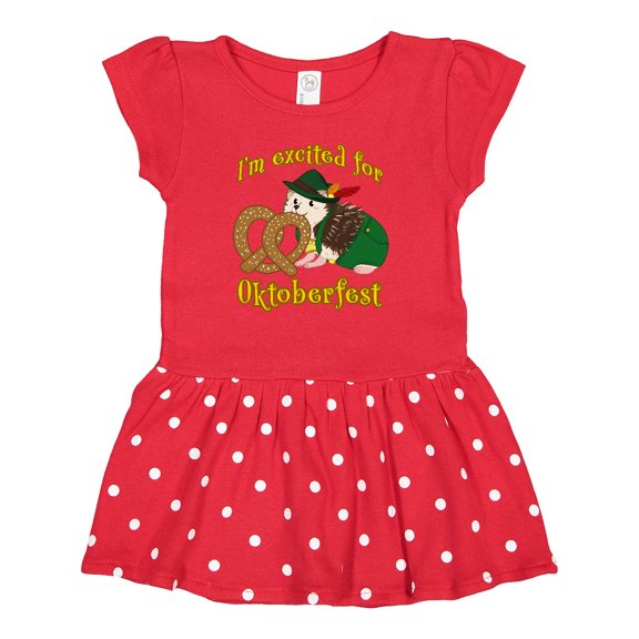 Inktastic I'm Excited for Oktoberfest with Cute Hedgehog Gift Baby Girl Dress
