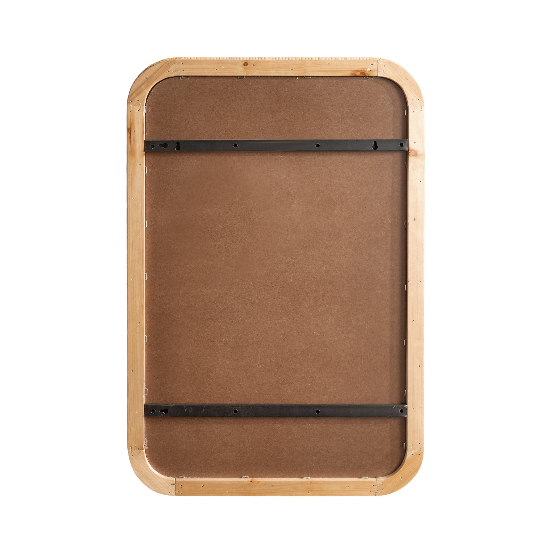 Kate and Laurel Rahfy Modern Rattan Framed Wall Pinboard, 20 x 30, Natural Rattan, Boho Rounded Rectangle Bulletin Board for Use as Motivational Vision Board or Wall Organizer